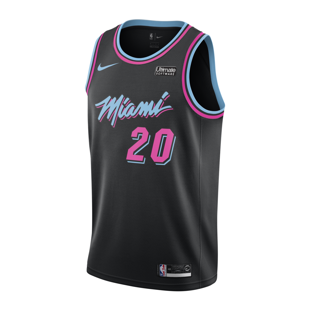 20 - Justise Winslow Nike Miami Heat Vice Nights Swingman Jersey - Black