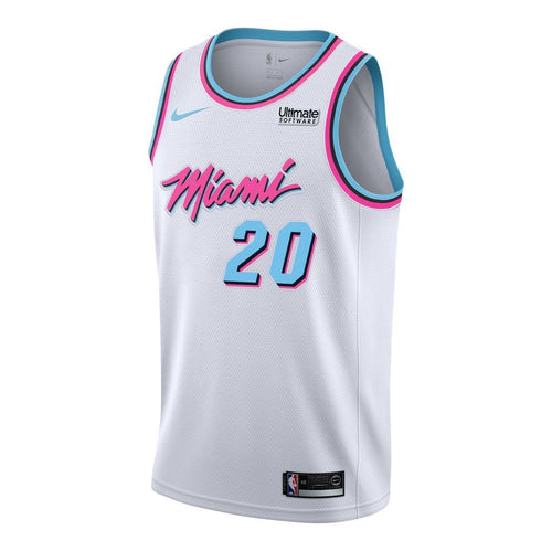20 - Justise Winslow Nike Miami Heat Vice Uniform City Edition Swingman Jersey - White