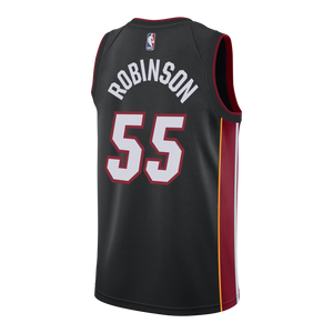 55 -Duncan Robinson Nike Miami Heat Icon Black Swingman Jersey - Black