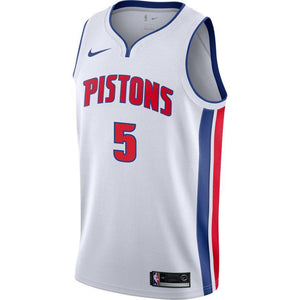 5 - Detroit Pistons Men's Nike Home Swingman Jersey - White