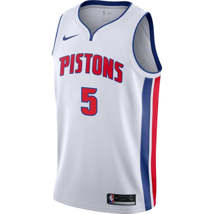 5 - Detroit Pistons Men's Nike Home Swingman Jersey - White
