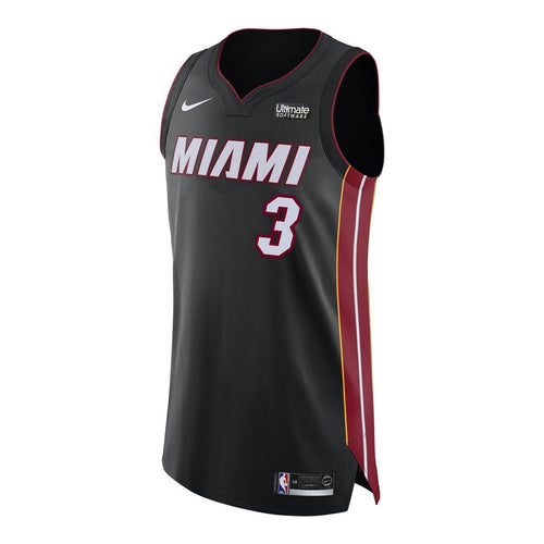 03 - Dwyane Wade Nike Icon Black Authentic Jersey - Black