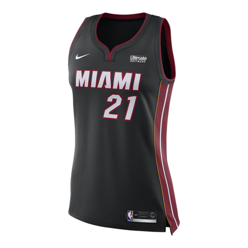 21 - Hassan Whiteside Nike Miami Heat Ladies Icon Black Swingman Jersey - Black