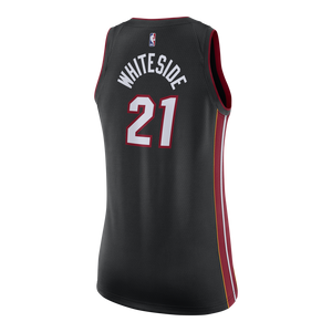 21 - Hassan Whiteside Nike Miami Heat Ladies Icon Black Swingman Jersey - Black