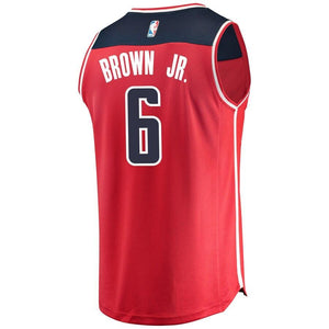 06 - Men's Fanatics Branded Troy Brown Red Washington Wizards 2018 NBA Draft First Round Pick Fast Break Replica Jersey – Icon Edition - Red