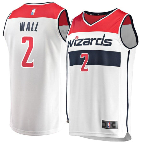 02 - Men's Fanatics Branded John Wall White Washington Wizards Fast Break Replica Jersey - Association Edition - White