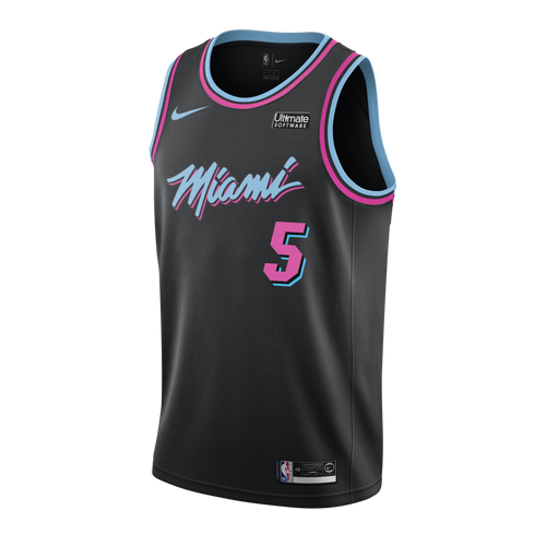 05 - Derrick Jones Jr Nike Miami Heat Vice Nights Swingman Jersey - Black