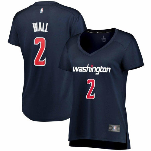 02 - Women's Fanatics Branded John Wall Navy Washington Wizards Fast Break Replica Statement Edition Jersey - Navy