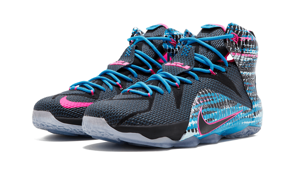 Nike Lebron 12 Black/black-pink Pow-bl Lagoon