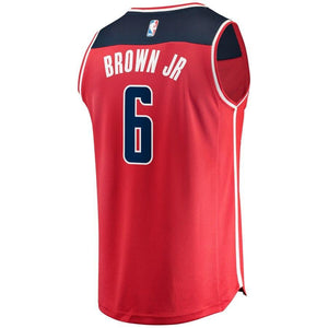 06 - Men's Fanatics Branded Troy Brown Jr. Red Washington Wizards Fast Break Replica Jersey – Icon Edition - Red