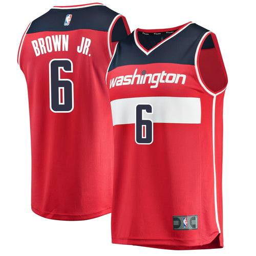 06 - Youth Fanatics Branded Troy Brown Red Washington Wizards 2018 NBA Draft First Round Pick Fast Break Replica Jersey – Icon Edition - Red