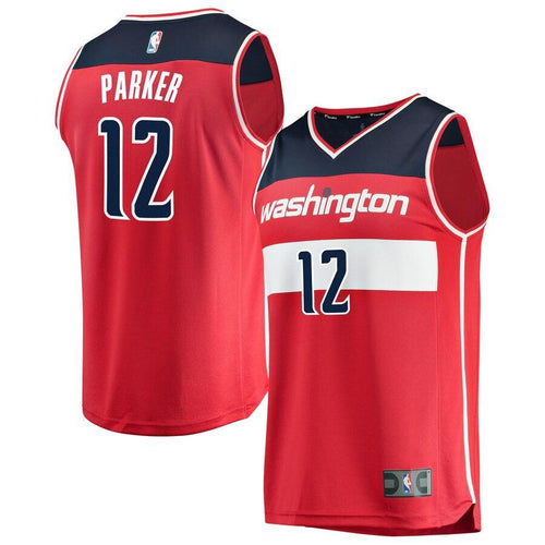 12 - Men's Fanatics Branded Jabari Parker Red Washington Wizards Fast Break Replica Jersey – Icon Edition - Red