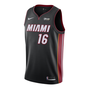 16 - James Johnson Nike Miami Heat Icon Black Swingman Jersey - Black