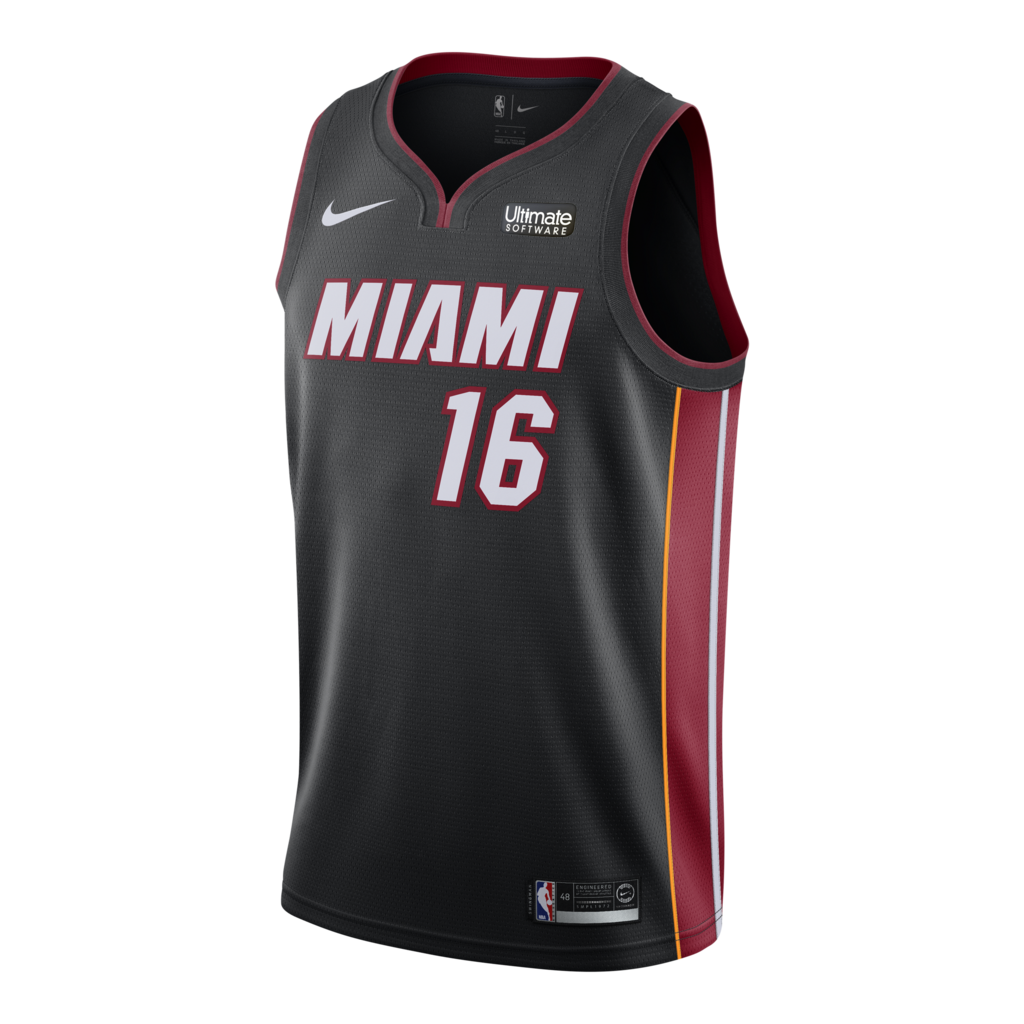16 - James Johnson Nike Miami Heat Icon Black Swingman Jersey - Black