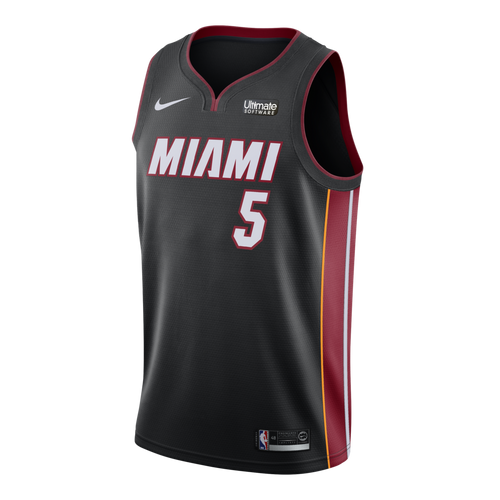 05 - Derrick Jones Jr. Nike Miami Heat Icon Black Swingman Jersey - Black