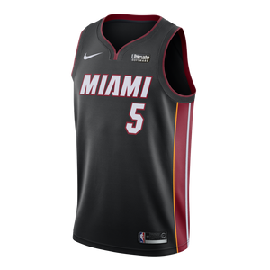 05 - Derrick Jones Jr. Nike Miami Heat Icon Black Swingman Jersey - Black