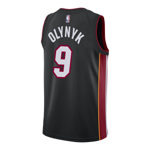 09 - Kelly Olynyk Nike Miami Heat Icon Black Swingman Jersey - Black