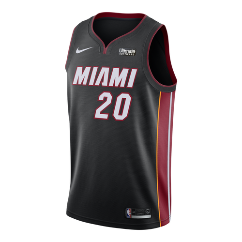 20 - Justise Winslow Nike Miami Heat Icon Black Swingman Jersey - Black