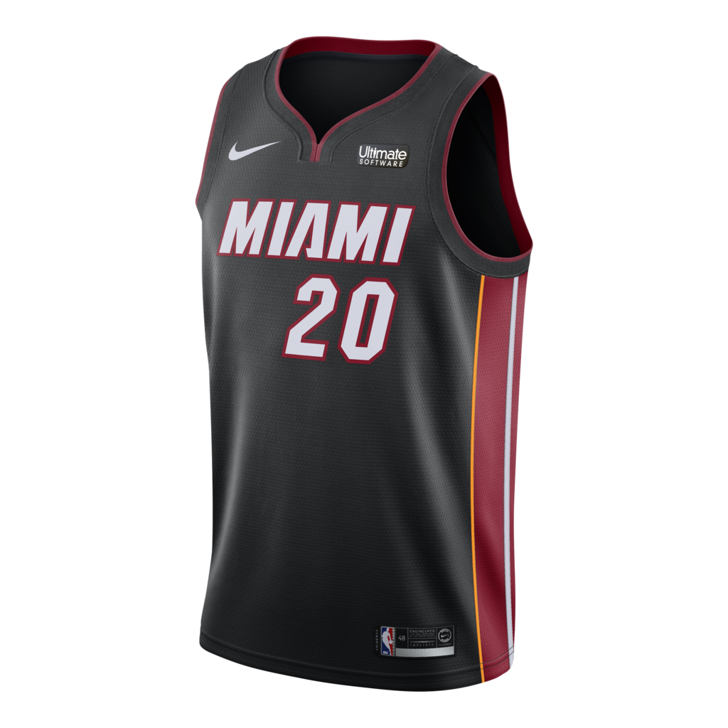 20 - Justise Winslow Nike Miami Heat Icon Black Swingman Jersey - Black