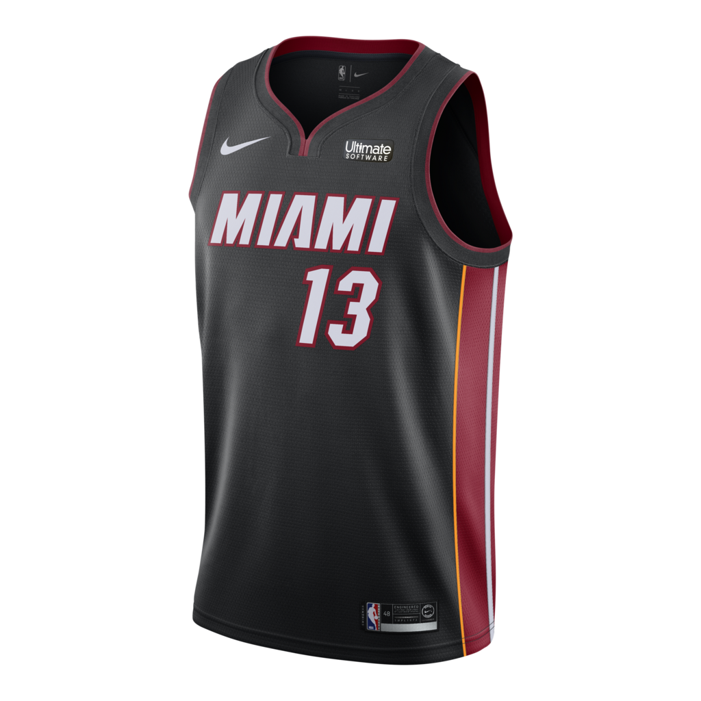 13 - Bam Adebayo Nike Miami Heat Icon Black Swingman Jersey - Black