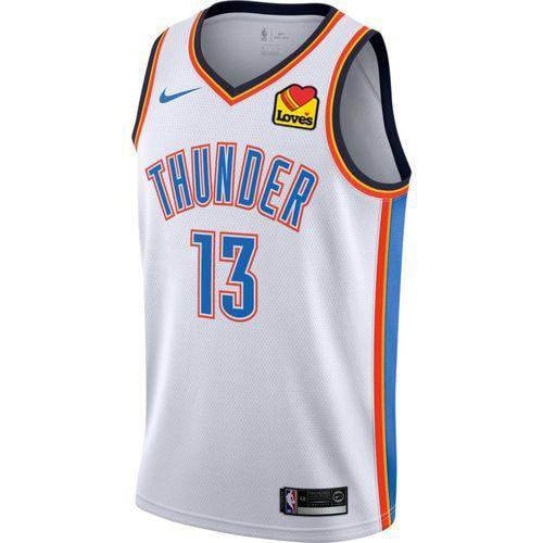 13 - Oklahoma City Thunder Nike George Association Swingman Jersey - White