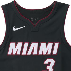 03 - Dwyane Wade Nike Icon Black Authentic Jersey - Black