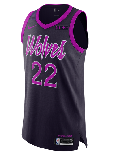 22 - Minnesota Timberwolves City Edition Andrew Wiggins Authentic Jersey - Black
