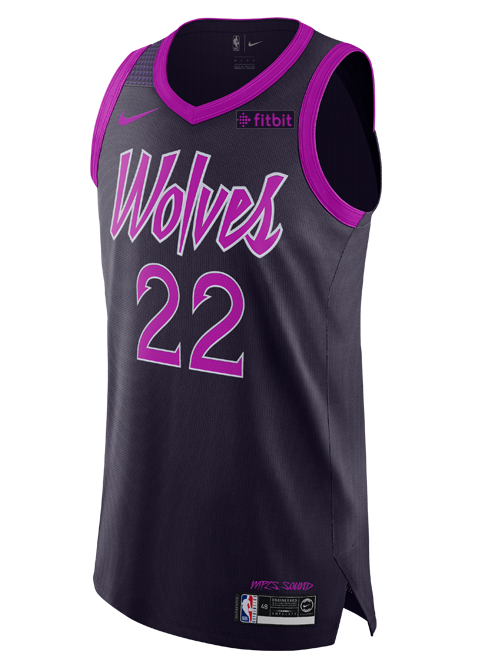 22 - Minnesota Timberwolves City Edition Andrew Wiggins Authentic Jersey - Black