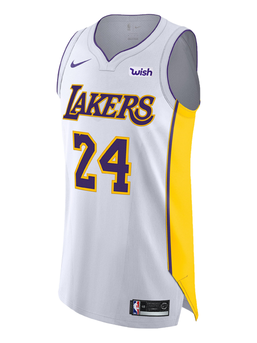 24 - Los Angeles Lakers Kobe Bryant Association Authentic Jersey - White