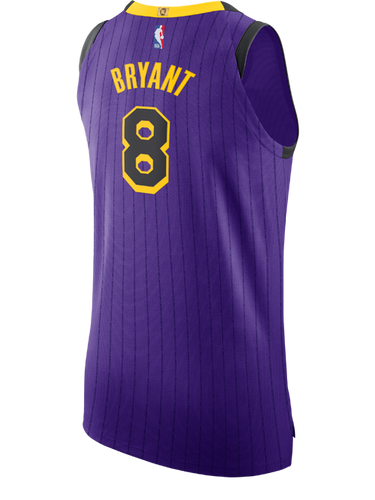 8 - Los Angeles Lakers City Edition Kobe Bryant Authentic Jersey - Purple