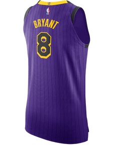 8 - Los Angeles Lakers City Edition Kobe Bryant Authentic Jersey - Purple
