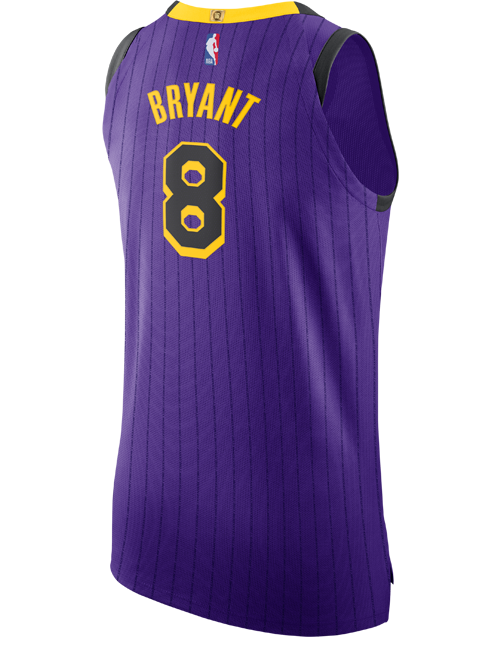 8 - Los Angeles Lakers City Edition Kobe Bryant Authentic Jersey - Purple