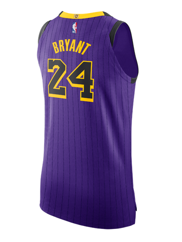 24 - Los Angeles Lakers City Edition Kobe Bryant Authentic Jersey - Purple