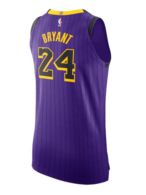 24 - Los Angeles Lakers City Edition Kobe Bryant Authentic Jersey - Purple
