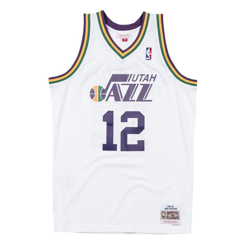12 - 80s Hardwood Classic Swingman Jersey - MensApparelJerseys - Utah Jazz - Stockton John - HWC 80s - White