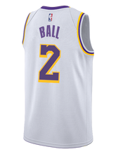Load image into Gallery viewer, 2 - Los Angeles Lakers Lonzo Ball 2018-19 Association Edition Swingman Jersey - White