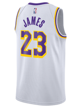 Load image into Gallery viewer, 23 - Los Angeles Lakers LeBron James 2018-19 Association Edition Swingman Jersey - White