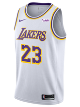 Load image into Gallery viewer, 23 - Los Angeles Lakers LeBron James 2018-19 Association Edition Swingman Jersey - White