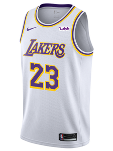 23 - Los Angeles Lakers LeBron James 2018-19 Association Edition Swingman Jersey - White