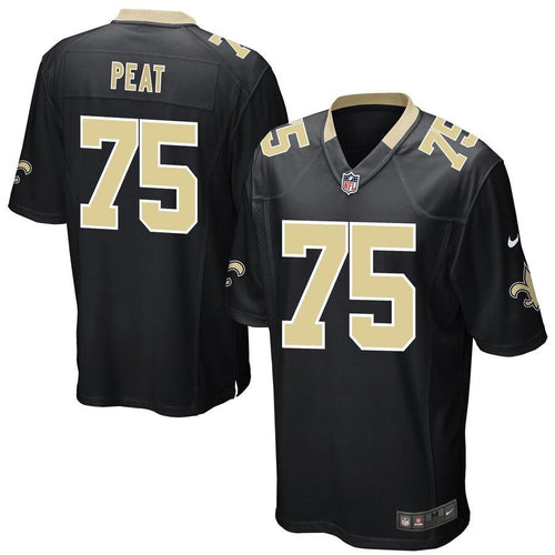 Men' Nike Andrus Peat Black New Orleans Saints Game Jersey