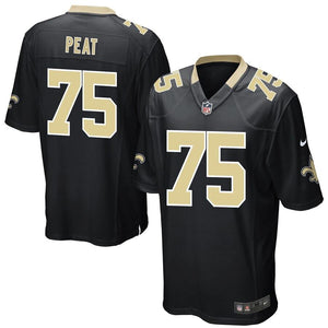 Men' Nike Andrus Peat Black New Orleans Saints Game Jersey