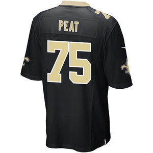 Men' Nike Andrus Peat Black New Orleans Saints Game Jersey