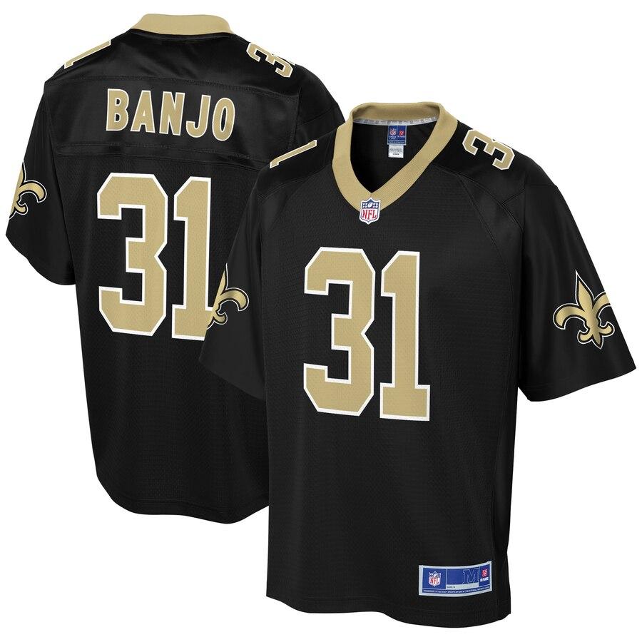Men' NFL Pro Line Chris Banjo Black New Orleans Saints Team Color Player Jersey