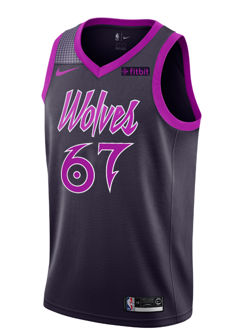 67 - Minnesota Timberwolves City Edition Taj Gibson Swingman Jersey - Black