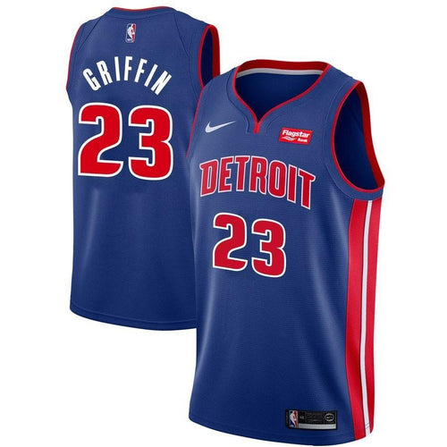 23 - Detroit Pistons Men's Nike Road Swingman Jersey - Blue