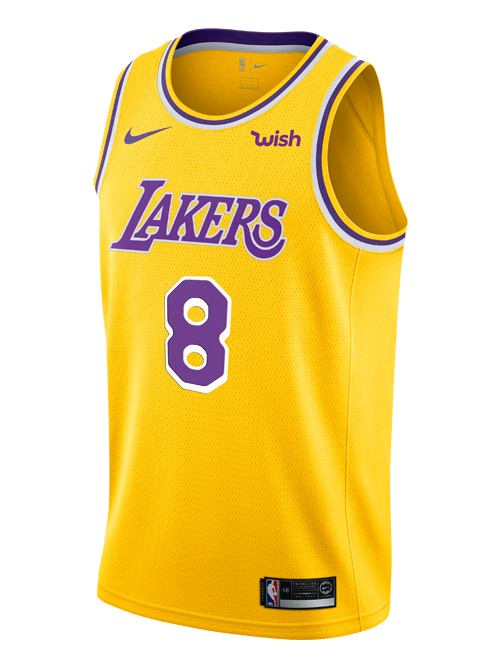 8 - Los Angeles Lakers Kobe Bryant Icon Edition Swingman Jersey - Gold