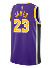 Load image into Gallery viewer, 23 - Los Angeles Lakers LeBron James 2018-19 Statement Edition Swingman Jersey - Purple