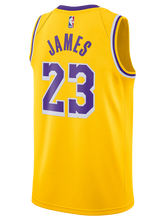 Load image into Gallery viewer, 23 - Los Angeles Lakers Youth LeBron James Icon Edition Swingman Jersey - Gold