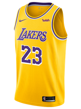 Load image into Gallery viewer, 23 - Los Angeles Lakers Youth LeBron James Icon Edition Swingman Jersey - Gold