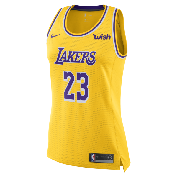 23 - Los Angeles Lakers Women's LeBron James 2018-19 Icon Edition Swingman Jersey - Gold